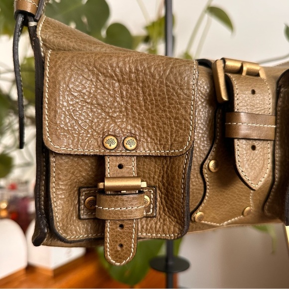Y2K Rare Mulberry olive green Leather Shoulder Bag - Picture 2 of 10